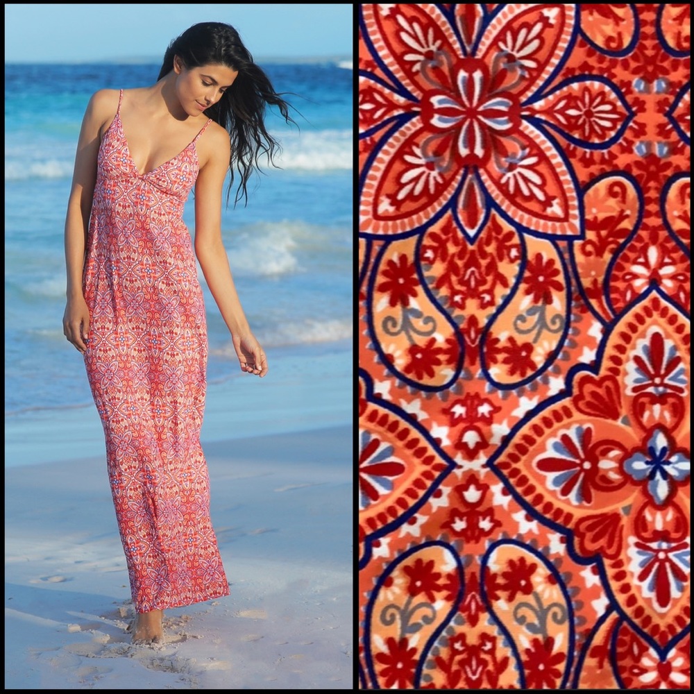 NWT Helen Jon Mosaic Kaleidoscope Stained Glass Print Maxi Dress Coverup